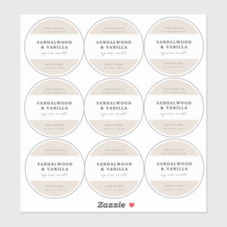 2.5 inch Round Candle Business Tin Sticker Labels