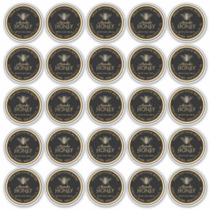 2,5" Manuka Honey Black Gold Bees Labels