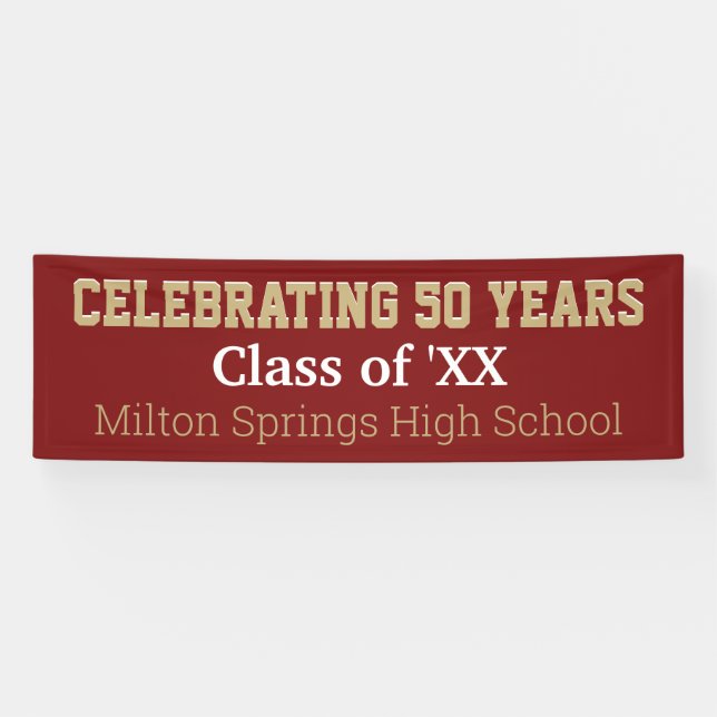 2,5 Meter lang! Celebrate 50 Jahre Wiedersehen-Ban Banner (Horizontal)
