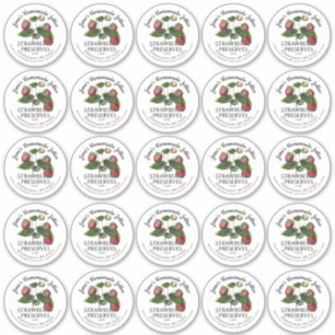 2,5" Strawberry Jam Jar Label und Mason-ID-Label