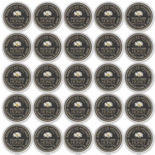 2,5" Wildblume Honig Black Daisy Custom Label