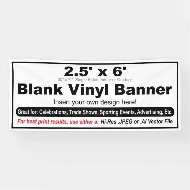 2,5' x 6' Design Ihres eigenen Banners Banner (Horizontal)