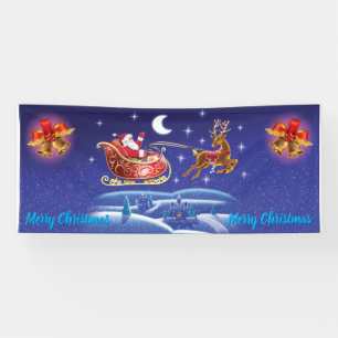 2,5' x 6' WeihnachtsVinyl Banner Santa Schlittenfa