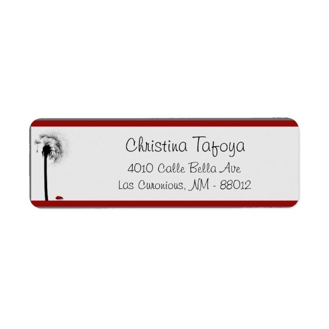 2,75" x 2,25" Rücksendeadresse Lady Bug on Dandeli (Vorne)