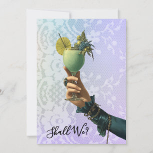 *~* 2 A101 Cocktail FOTO  Verschnörkelt  JUNGGESEL Einladung