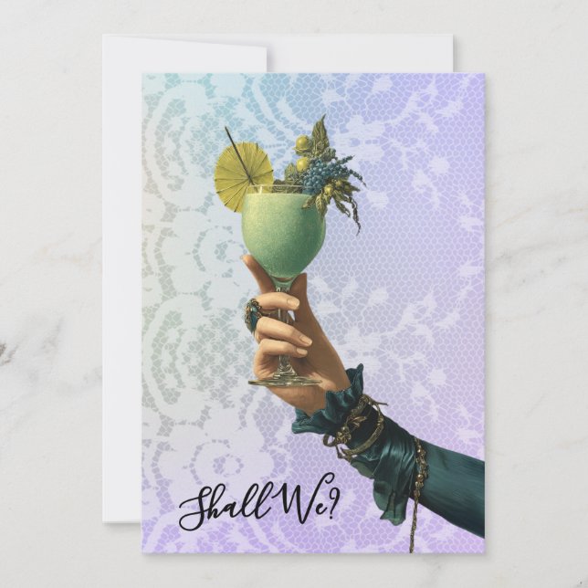 *~* 2 A101 Cocktail FOTO Verziert BACHELORETTE I Einladung (Vorderseite)