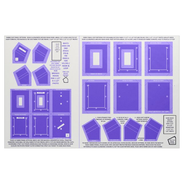 2 abwaschbare Gewebe ohne Nähfolie Stoff (Fat Quarter (45,7 x 55,9 cm))