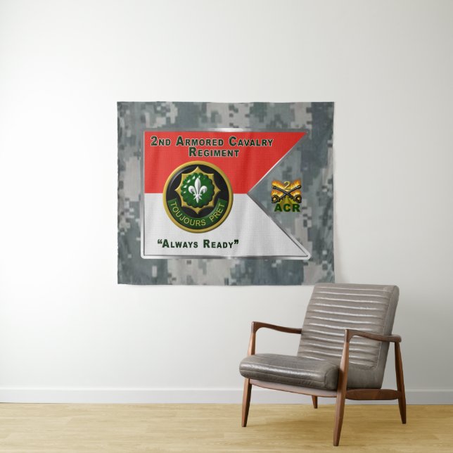 2. ACR Panzerkavallerie-Regiment “Immer bereit” Wandteppich (Beispiel (Horizontal))