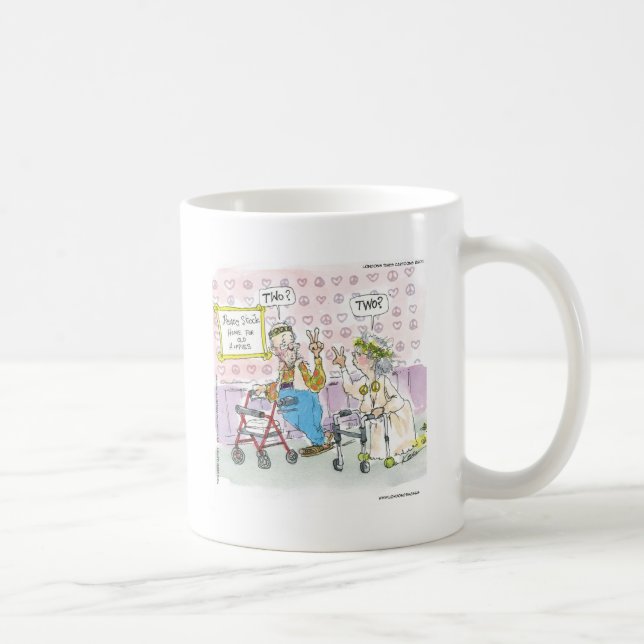 2 Alte Hippies & Peace Sign Funny Gaben T-Shirts T Kaffeetasse (Rechts)