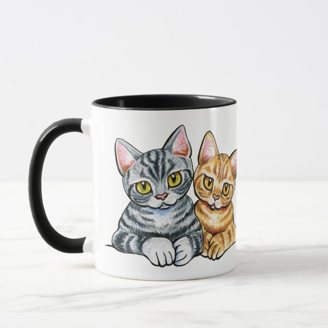 2 American Shorthairs Tasse (Links)
