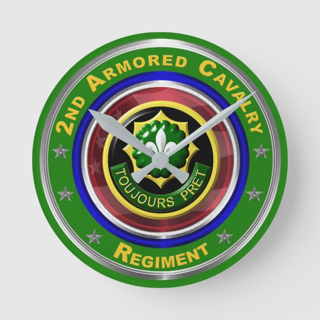 2. Armored Cavalry Keepake Runde Wanduhr (Vorderseite)