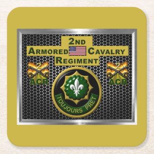 2. Armored Cavalry Regiment "Always Ready" Rechteckiger Pappuntersetzer