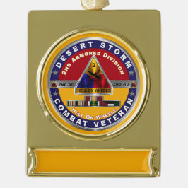 2. Armored Division Desert Storm Veteran Banner-Ornament Gold