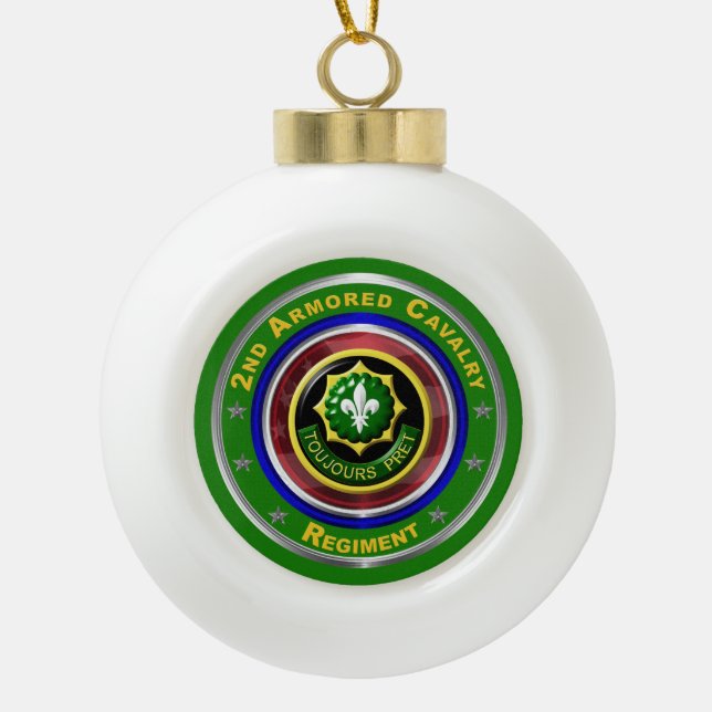 2. Armored Kavallerie Weihnachten Keramik Kugel-Ornament (Vorderseite)