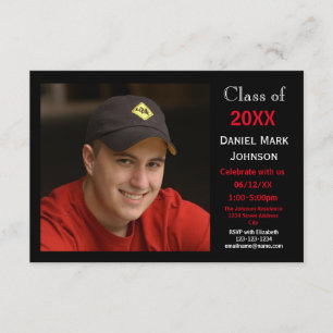 2 Arrière - plan noir photo - 3x5 Faire-part de 3e