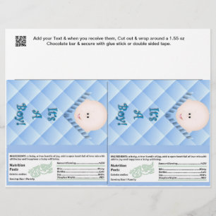 2 Baby Boy Shower Candy Bar Wrappers Gastgeschenke