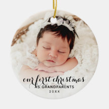 2 Babyfotos für First Christmas as Grandeltern