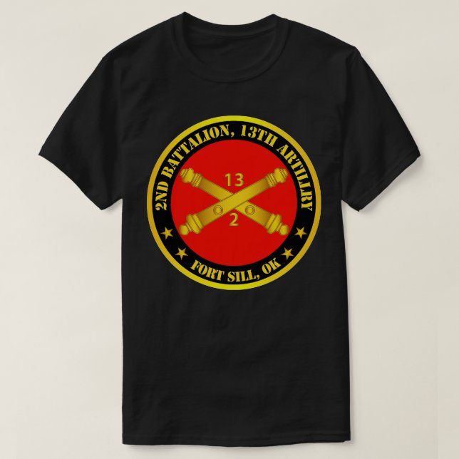 2. Bataillon 13. Artillerie Regiment mit Zweigstel T-Shirt (Design vorne)