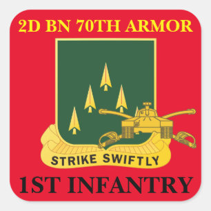 2. BATAILLON-70. RÜSTUNGS-1. INFANTERIE-AUFKLEBER QUADRATISCHER AUFKLEBER