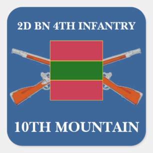 2. BATTALION 4. INFANTRIE 10. BERGSTECKER QUADRATISCHER AUFKLEBER