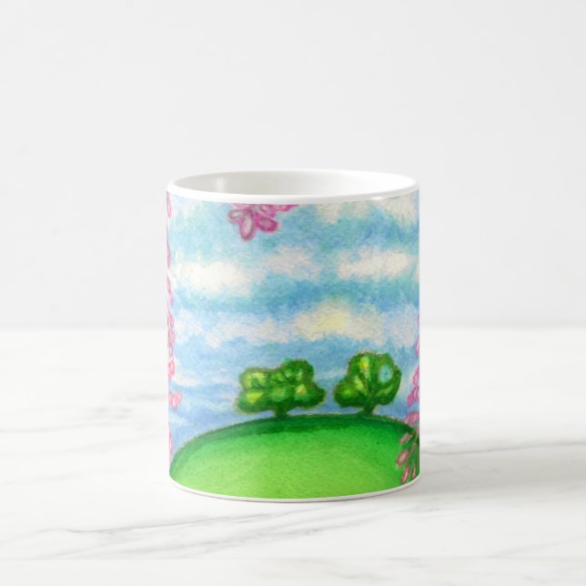 2 Bäume u. das Macadamia-Blumen-Malen Kaffeetasse (Mittel)