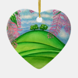 2 Bäume u. das Macadamia-Blumen-Malen Keramik Ornament
