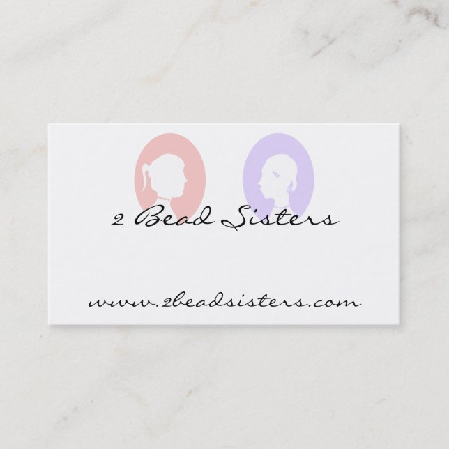 2 Bead Sisters Business Card Visitenkarte (Vorderseite)