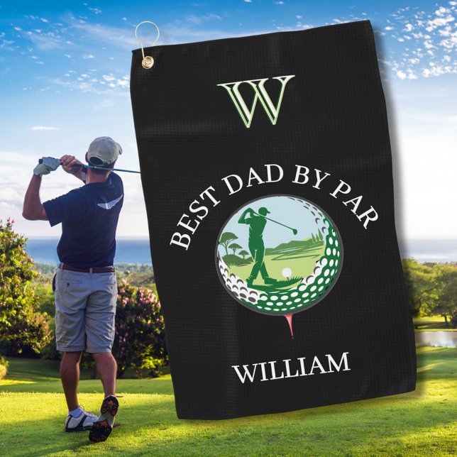 2 BESTER VATER NACH PAR NAME CUSTOM MONOGRAM GOLFHANDTUCH (Von Creator hochgeladen)