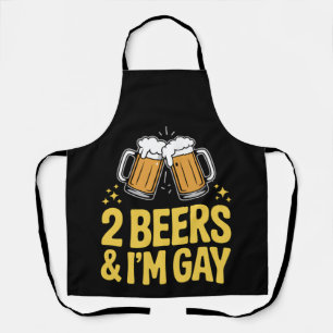2 Bier & ich bin schwul Lustiger LGBTQ Stolz Verbü Schürze