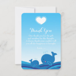 2 Blue Whales Baby Dusche Vielen Dank Karten