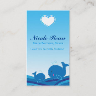 2 Blue Whales Kinderboutique Visitenkarte