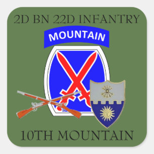 2. BN 22. INFANTRIE 10. BERGSTICKER QUADRATISCHER AUFKLEBER