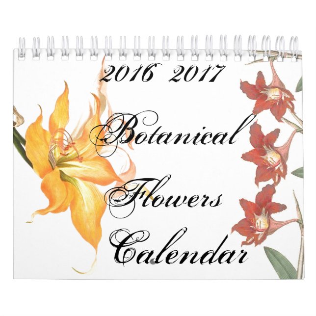 2 botanische Blumen-Blumenkunst-Kalender des Kalender (Titelbild)