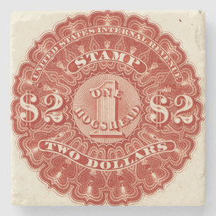 2 $ Briefmarke der Bier-Einnahmen Steinuntersetzer