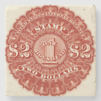 2 $ Briefmarke der Bier-Einnahmen Steinuntersetzer