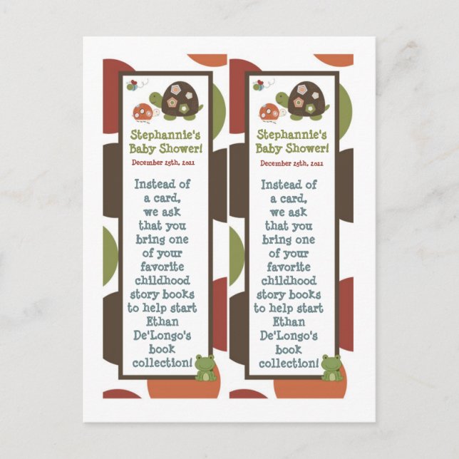2 Buch Marks Laguna Beach Turtle Frog Pond Animal Einladungspostkarte (Vorderseite)