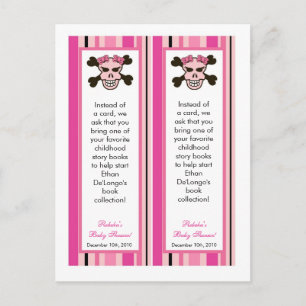 2 Buchmarken Girl Pink Punk Rock Skull Crossbones Einladungspostkarte