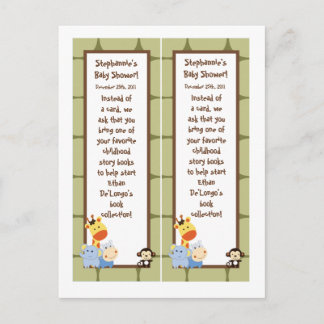 2 Buchmarken Jungle Play Einladungspostkarte