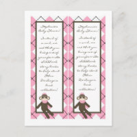 2 Buchmarken Rosa Sock Affe Raute