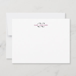 2-Buchstaben-Monogramm Paar-Initialen Hochzeit Bur Mitteilungskarte
