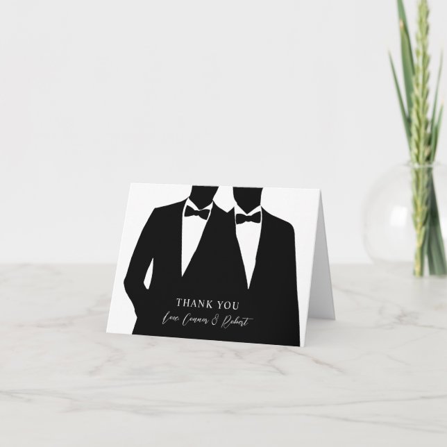 2 Chambres Silhouette Gay Carte de remerciements M (Devant)