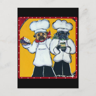 2 Chef-Mops Postkarte
