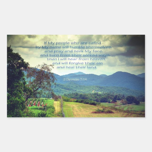 2 Chronicles 7:14 Rechteckiger Aufkleber (Vorderseite)