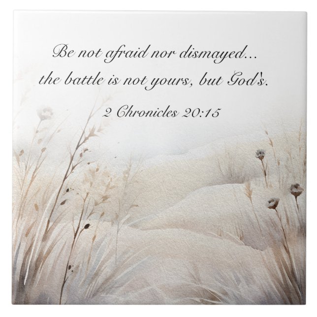 2 Chroniken 20:15 Die Schlacht ist Gottes Bibelver Fliese (Vorderseite)