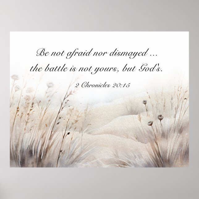 2 Chroniken 20:15 Die Schlacht ist Gottes Bibelver Poster (Vorne)