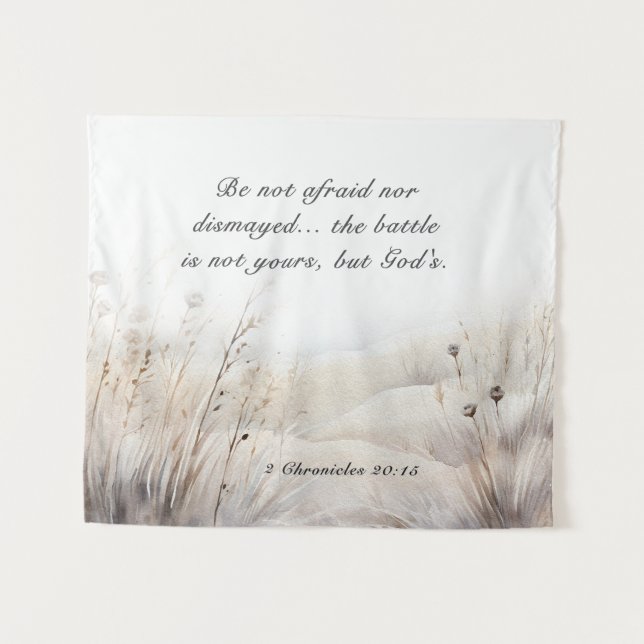 2 Chroniken 20:15 Die Schlacht ist Gottes Bibelver Wandteppich (Vorderseite (Horizontal))