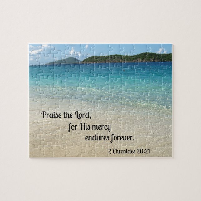 2 Chroniken 20:21 Lob dem Herrn, für seine Barmher (Horizontal)