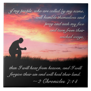 2 Chroniken 7:14 Bibelverse, wenn mein Volk betet Fliese