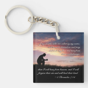 2 Chroniques 7:14 Bible Verse Homme Kneeling to Pr