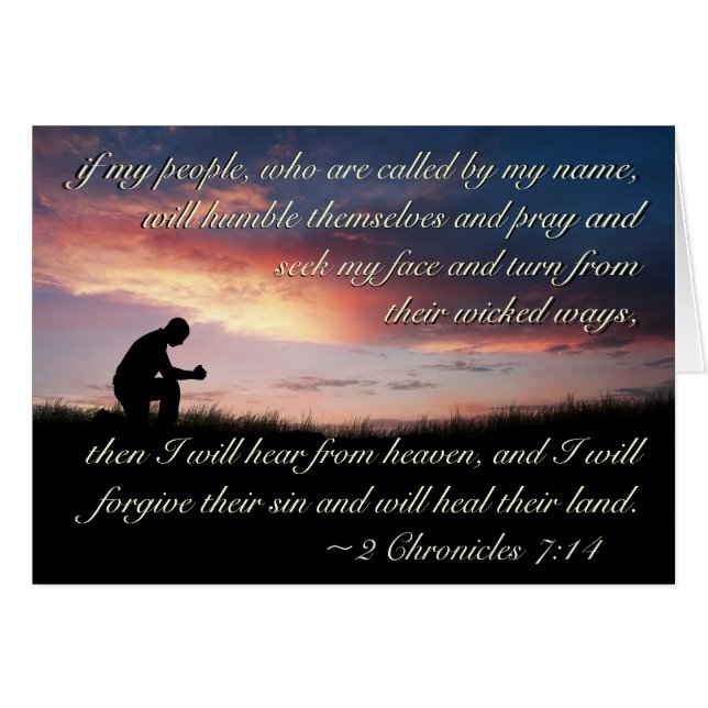 2 Chroniques 7:14 La Bible Si Mes Gens Prient Cart (Devant horizontal)